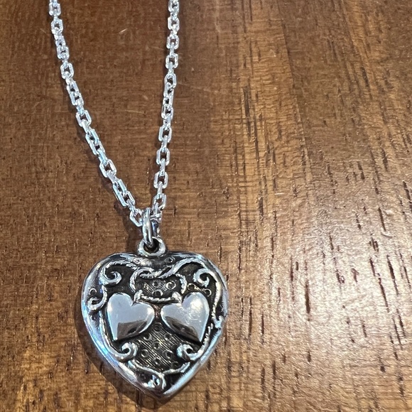 Vintage Highly Collectible Walter Lampl Sterling Heart Charm Necklace - Picture 2 of 12
